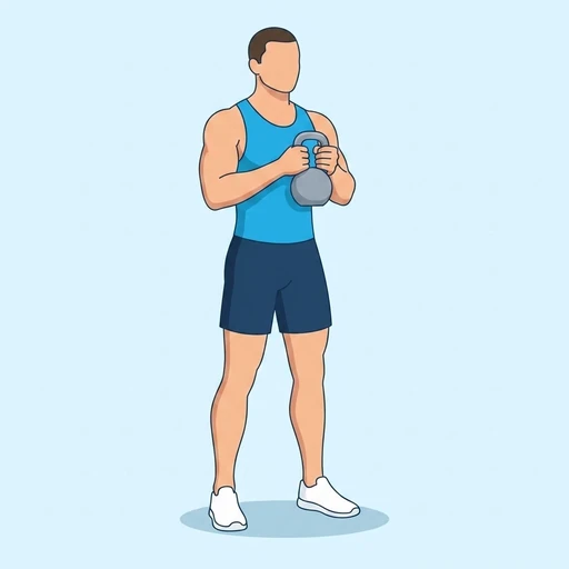 Kettlebell Rotational Lunge — start position, flat illustration