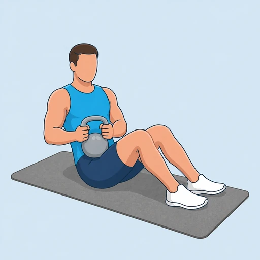 Kettlebell Russian Twist — start position, flat illustration