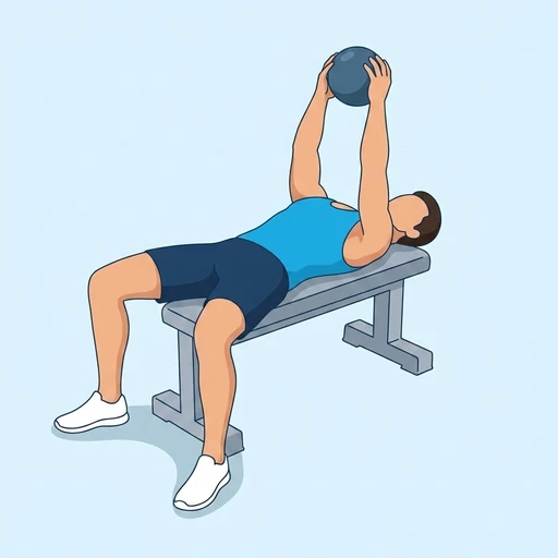 Kettlebell Skull Crusher — start position, flat illustration