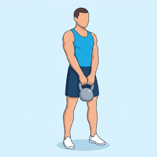 Kettlebell Squat — peak position, flat illustration