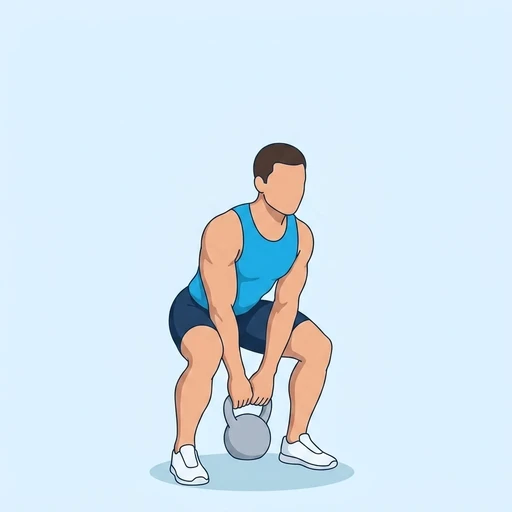 Kettlebell Squat — start position, flat illustration
