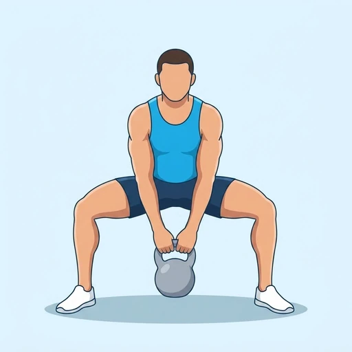 Kettlebell Sumo Deadlift — start position, flat illustration