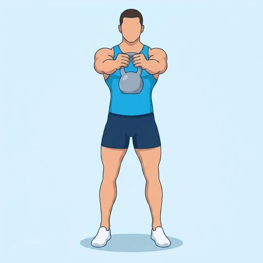 Kettlebell Svend Press — peak position, flat illustration