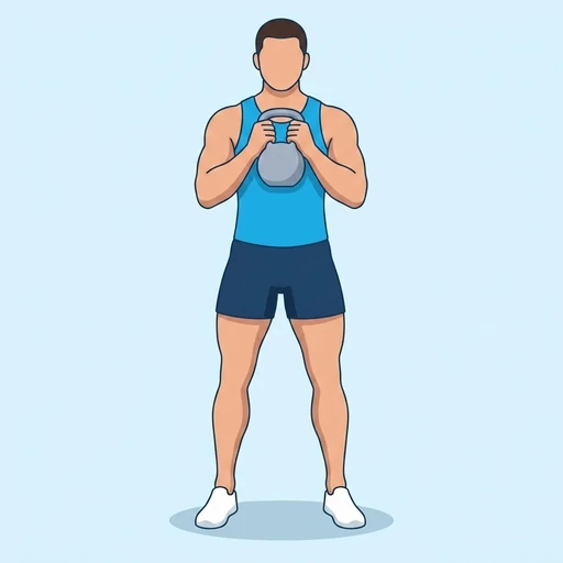 Kettlebell Svend Press — start position, flat illustration