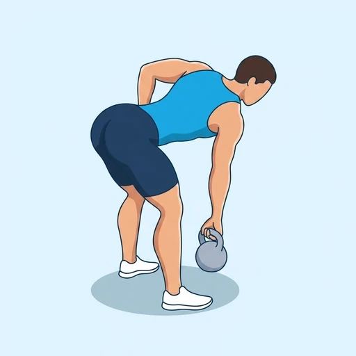 Kettlebell Swing Clean — start position, flat illustration
