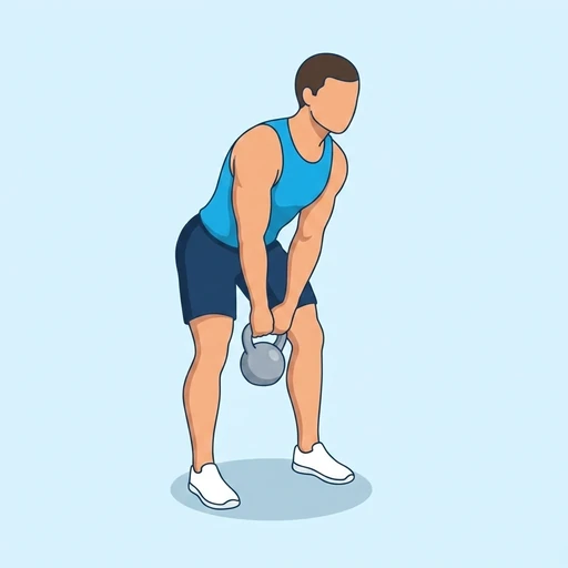 Kettlebell Swing — start position, flat illustration