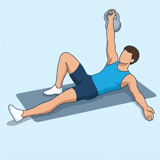 Kettlebell Turkish Get Ups — start position, flat illustration