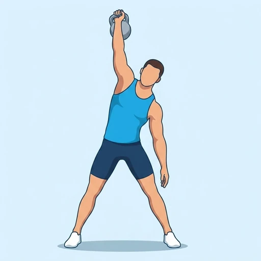 Kettlebell Windmills — start position, flat illustration