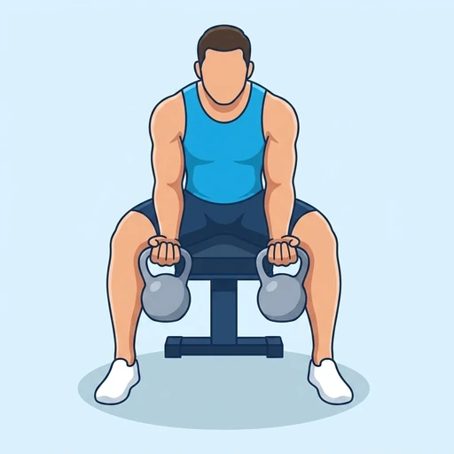 Kettlebell Wrist Curl — start position, flat illustration