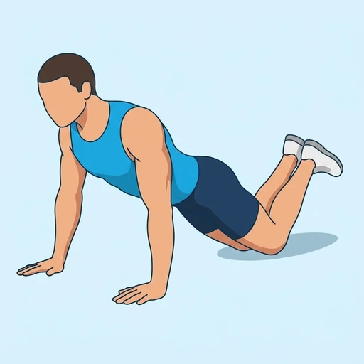 Knee Push Ups — start position, flat illustration
