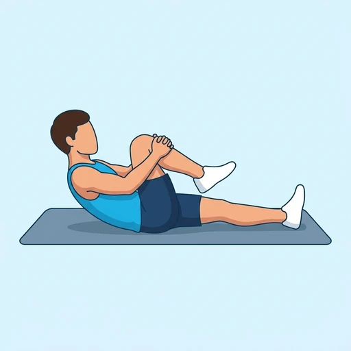 Knee-to-Chest Stretch, flat illustration