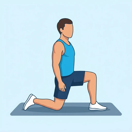 Kneeling Hip Flexor Stretch, flat illustration