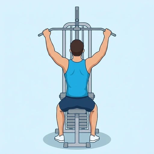 Lat Pulldown — start position, flat illustration