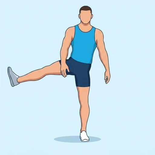 Lateral Leg Swing — peak position, flat illustration