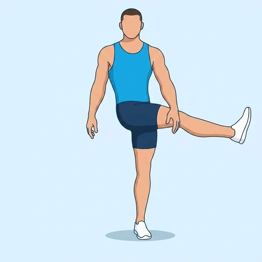 Lateral Leg Swing — start position, flat illustration