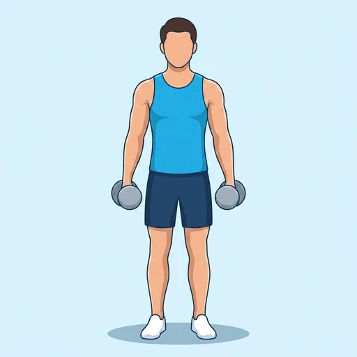 Dumbbell Lateral Raise — start position, flat illustration