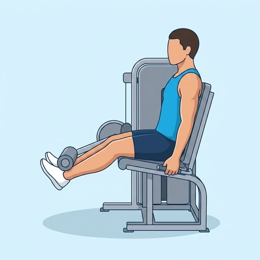 Leg Extension — peak position, flat illustration