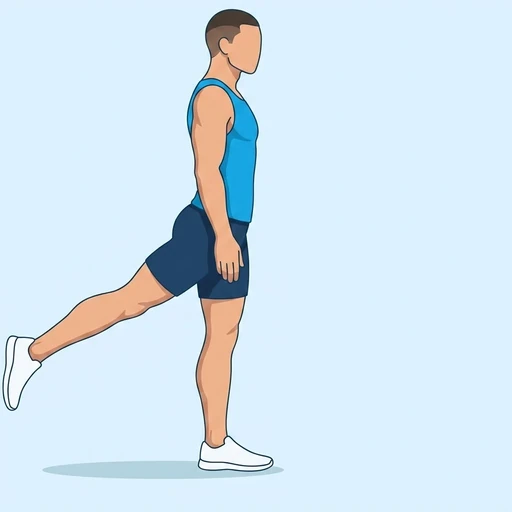 Front-to-Back Leg Swing — start position, flat illustration