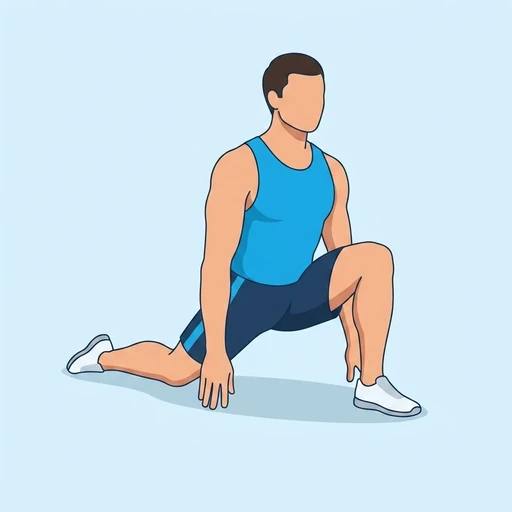 Low Lunge to Half Split — start position, flat illustration