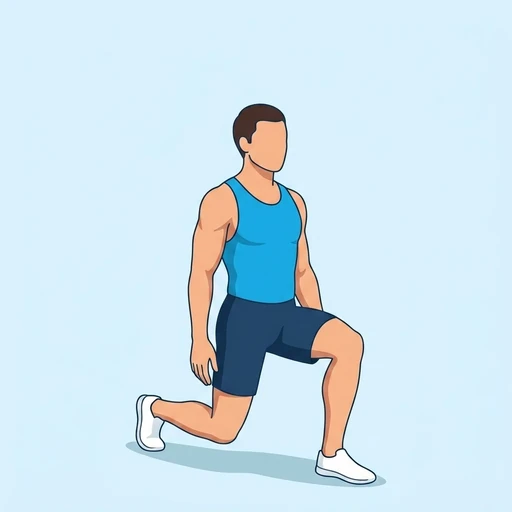 Lunge — peak position, flat illustration