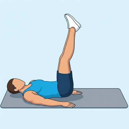 Lying Leg Raise — peak position, flat illustration