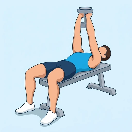 Lying Tricep Extension — start position, flat illustration