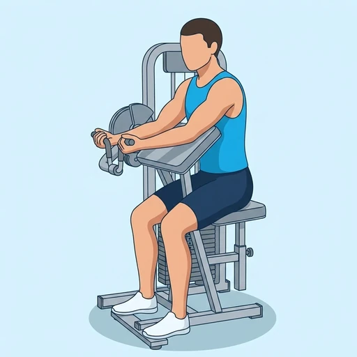 Machine Bicep Curl — start position, flat illustration