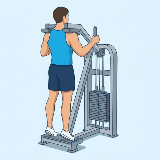 Machine Calf Raise — start position, flat illustration