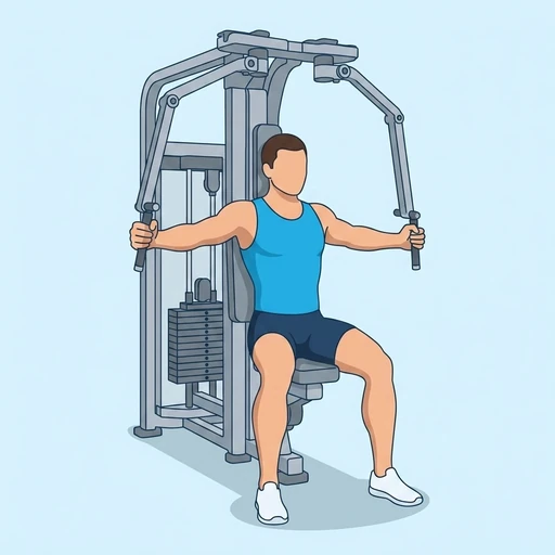 Machine Chest Fly — start position, flat illustration