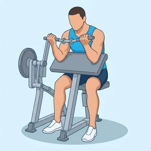 Machine Preacher Curl — peak position, flat illustration