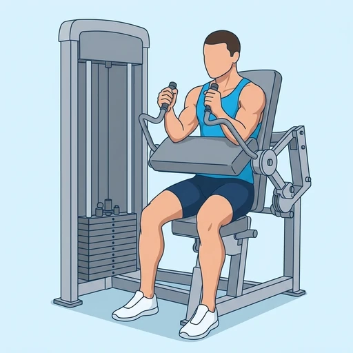 Machine Triceps Extension — start position, flat illustration