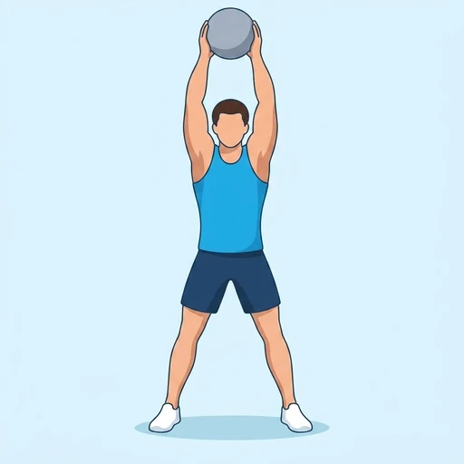 Medicine Ball Slam — start position, flat illustration