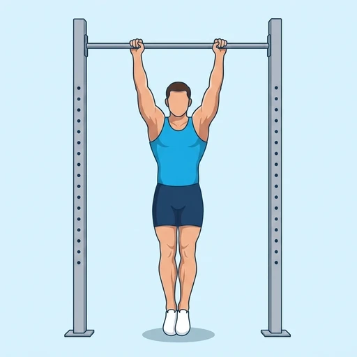 Muscle Ups — start position, flat illustration