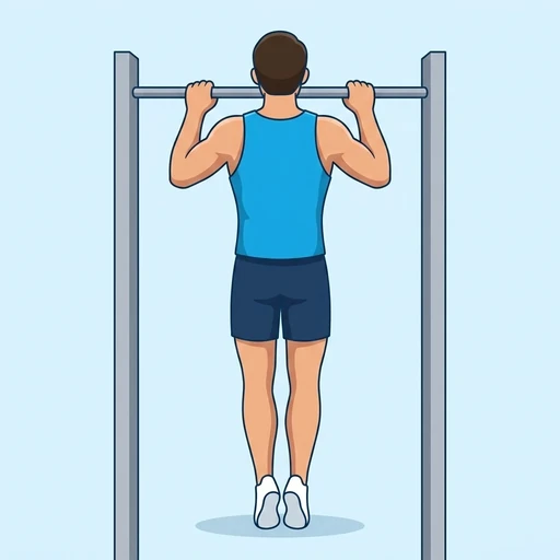 Negative Pull Ups — start position, flat illustration