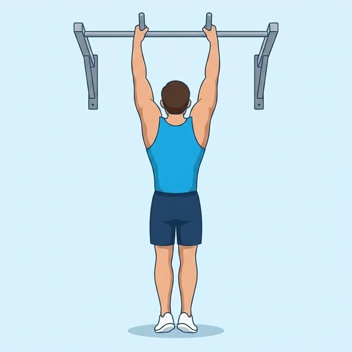 Neutral Grip Pull Ups — start position, flat illustration