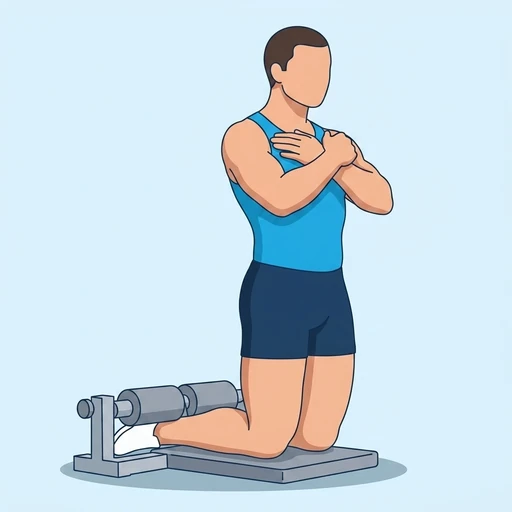 Nordic Hamstring Curl — start position, flat illustration