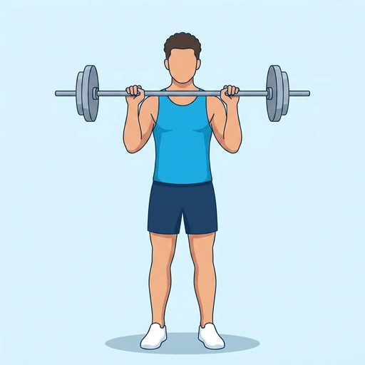 Barbell Overhead Press — start position, flat illustration