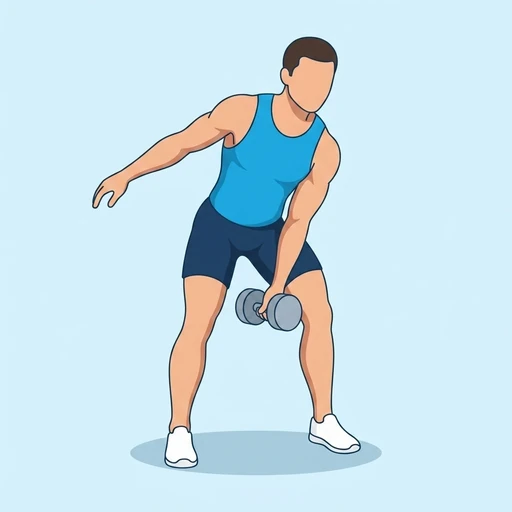 One-Arm Dumbbell Swing — start position, flat illustration