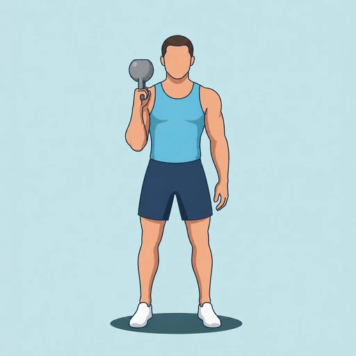 One-Arm Kettlebell Bottoms-Up Press — start position, flat illustration