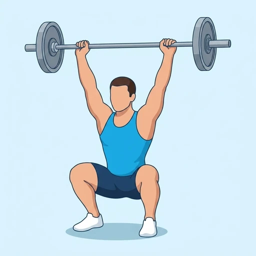Overhead Squat — peak position, flat illustration