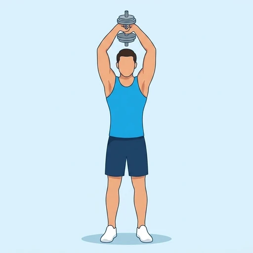 Overhead Tricep Extension — start position, flat illustration