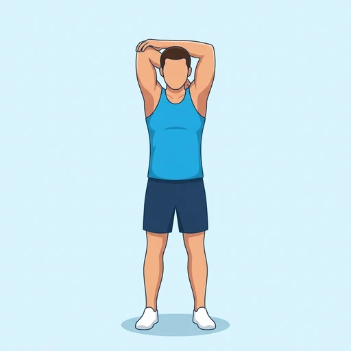 Overhead Triceps Stretch, flat illustration
