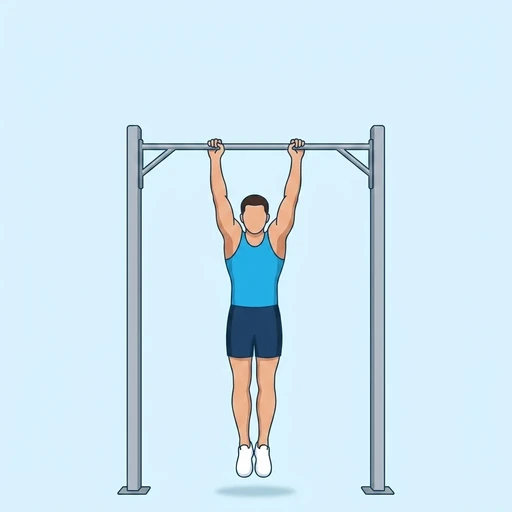 Pause Pull-Up — start position, flat illustration