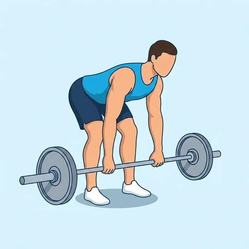 Pendlay Row — start position, flat illustration