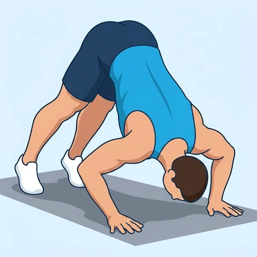 Pike Push Ups — peak position, flat illustration