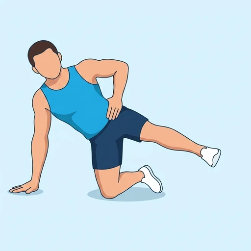 Pilates Kneeling Side Kick — start position, flat illustration