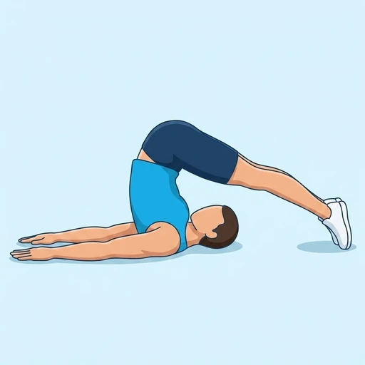 Pilates Roll Over — peak position, flat illustration