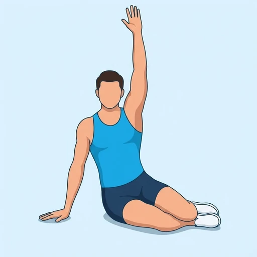Pilates Side Bend — start position, flat illustration