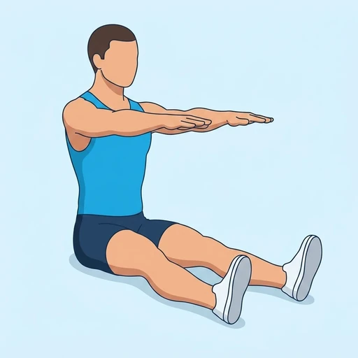 Pilates Spine Stretch Forward — start position, flat illustration