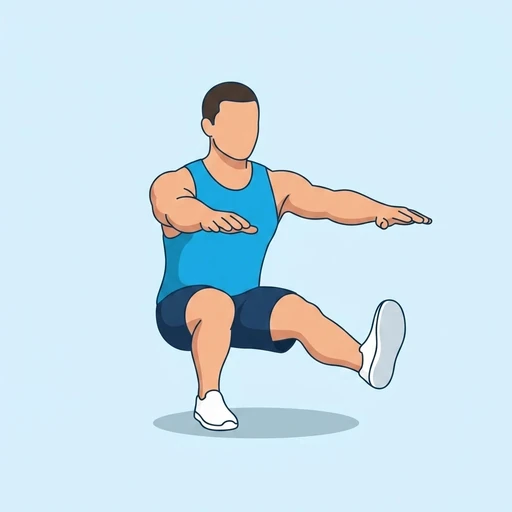 Pistol Squat — peak position, flat illustration